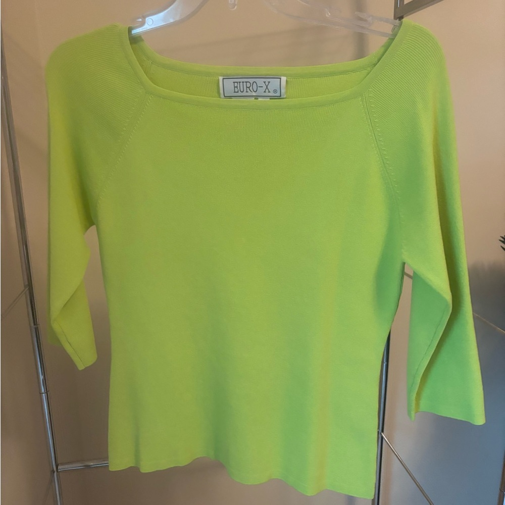 Euro-X Lime Green 3/4 Sleeve sweater